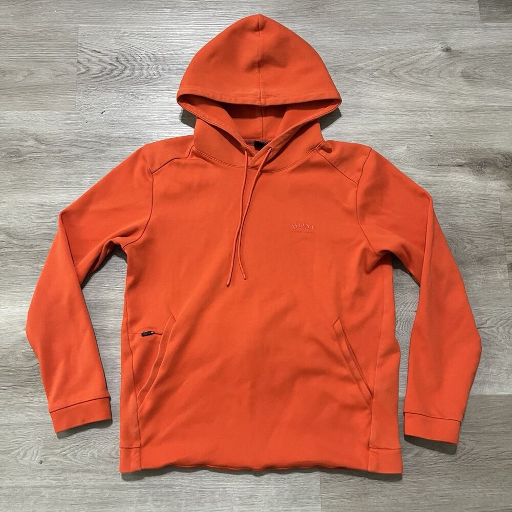 HUGO Boss Orange Pullover Hoodie Mens Size Small